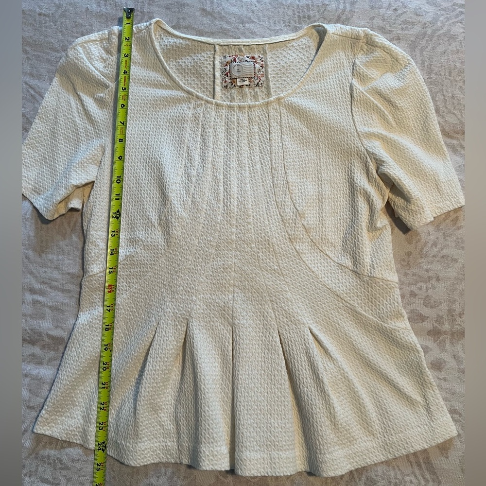 Cream Textured Women's Top by Anthropology